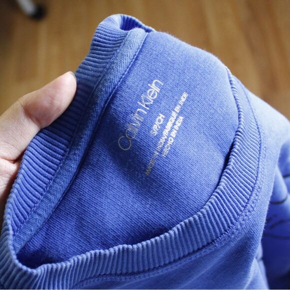 Calvin Klein Men's Classic CK Logo Fleece Crewneck Sweatshirt - Picture 4 of 5